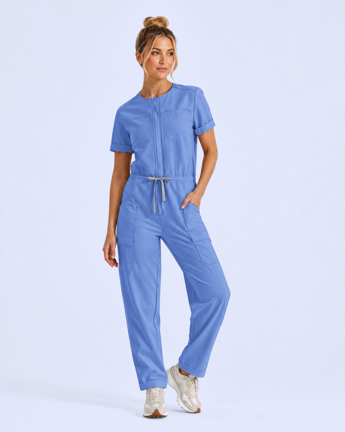 Women's Barrel Jumpsuit Ceil Blue - Scrubloop