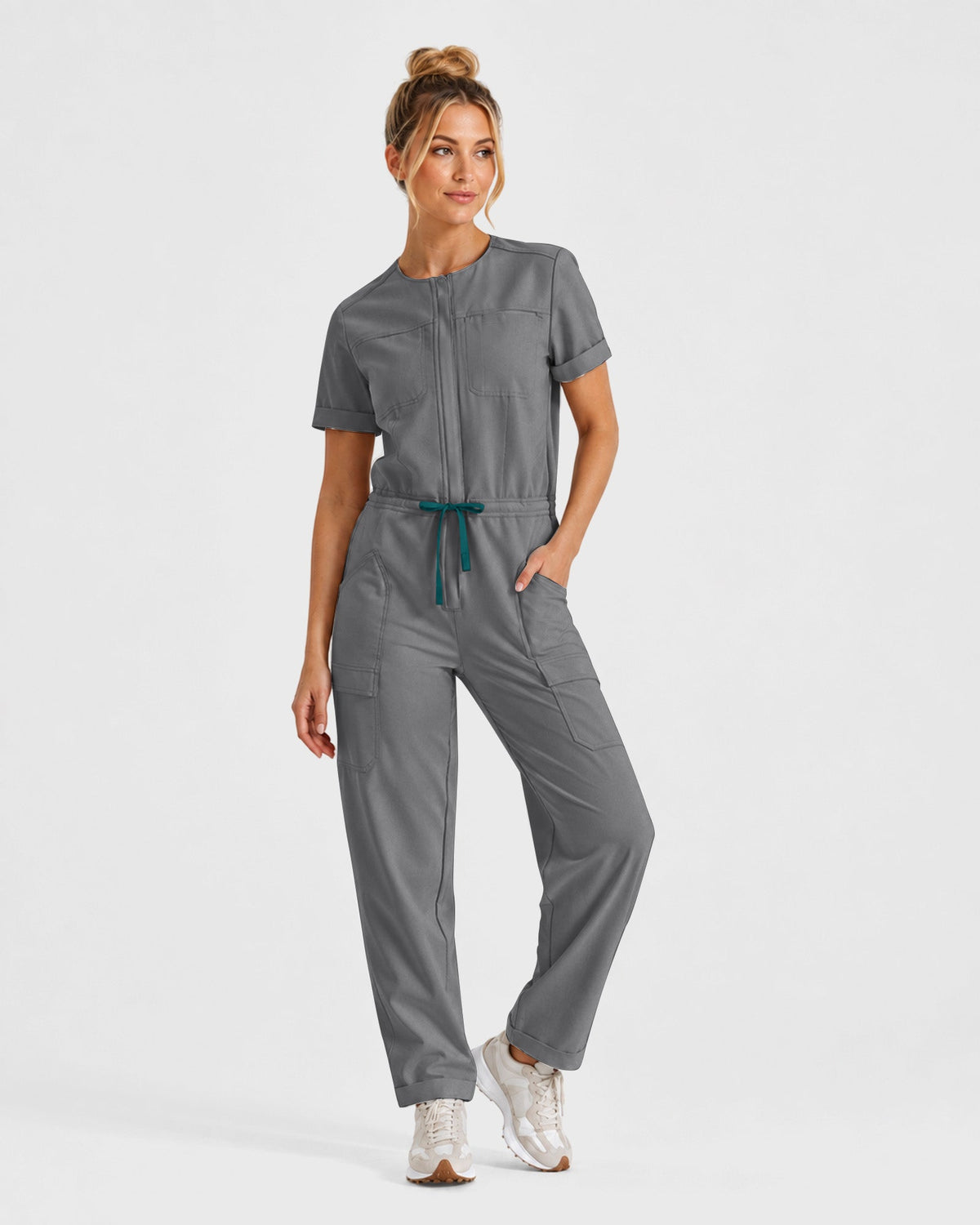 Women's Barrel Jumpsuit Heather Gray - Scrubloop