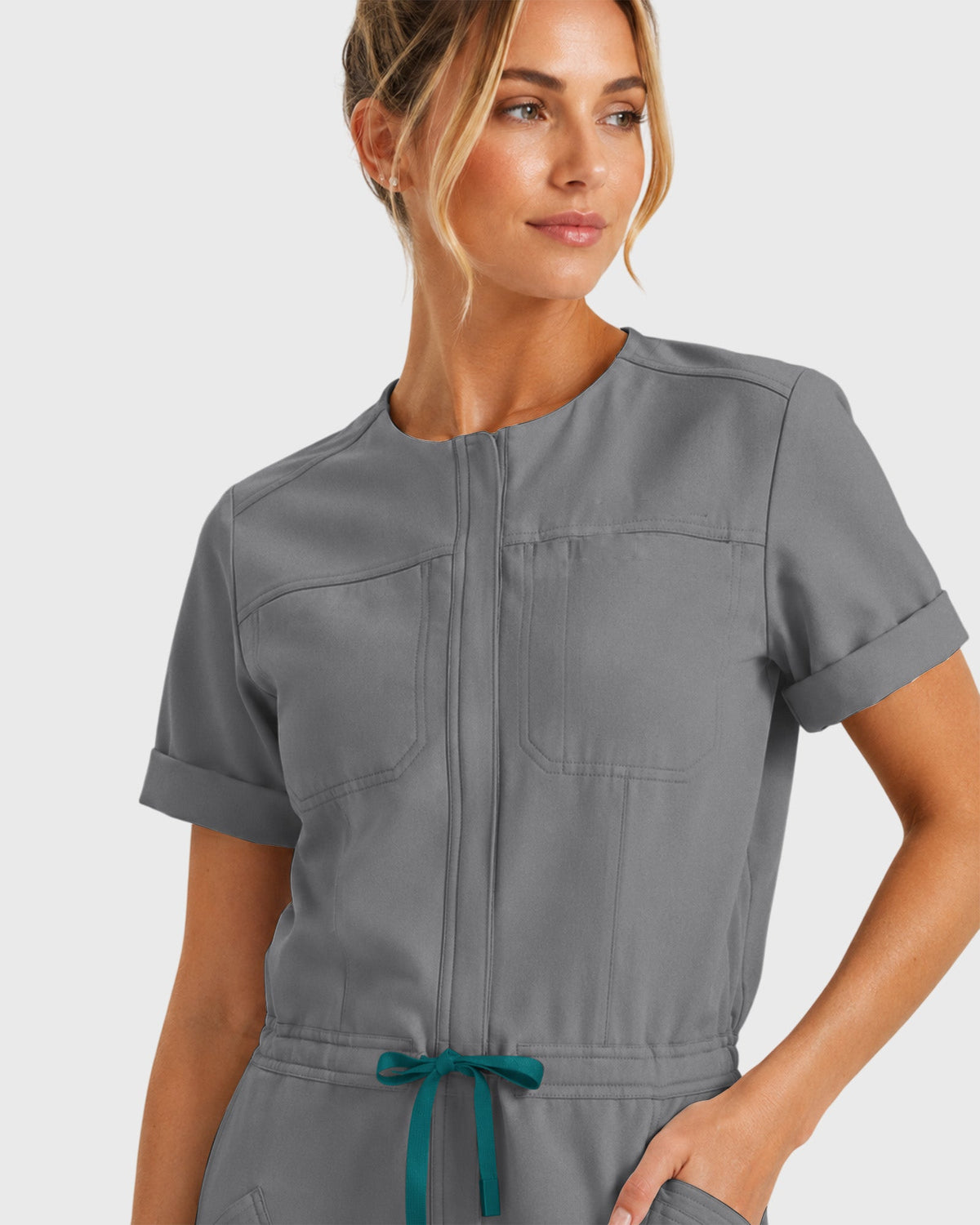 Women's Barrel Jumpsuit Heather Gray - Scrubloop
