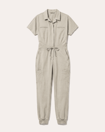 Women's Camp Collar Jumpsuit Birch - Scrubloop