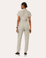 Women's Camp Collar Jumpsuit Birch - Scrubloop