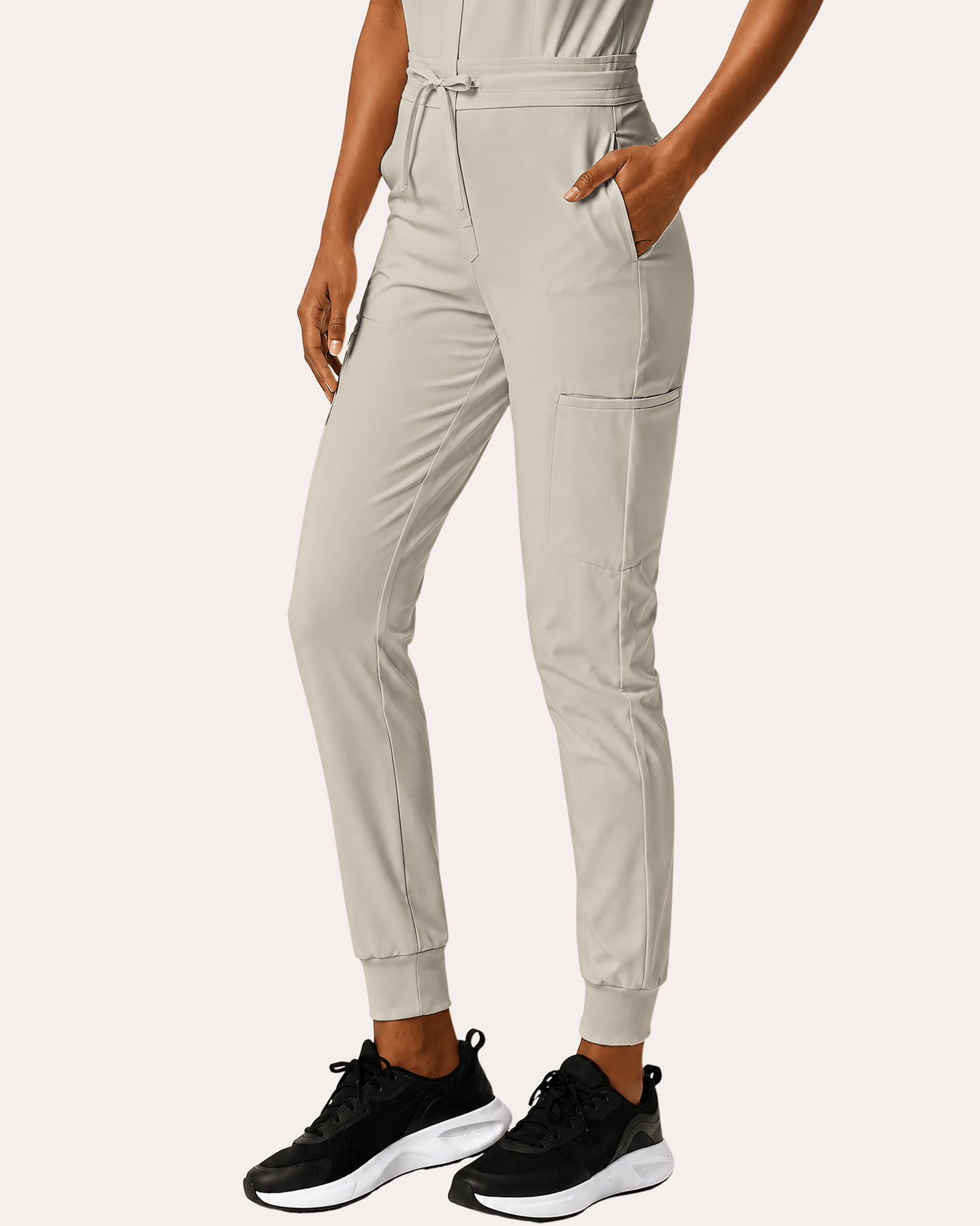 Women's Camp Collar Jumpsuit Birch - Scrubloop