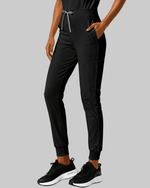 Women's Camp Collar Jumpsuit Black - Scrubloop