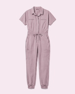 Women's Camp Collar Jumpsuit Blossom - Scrubloop