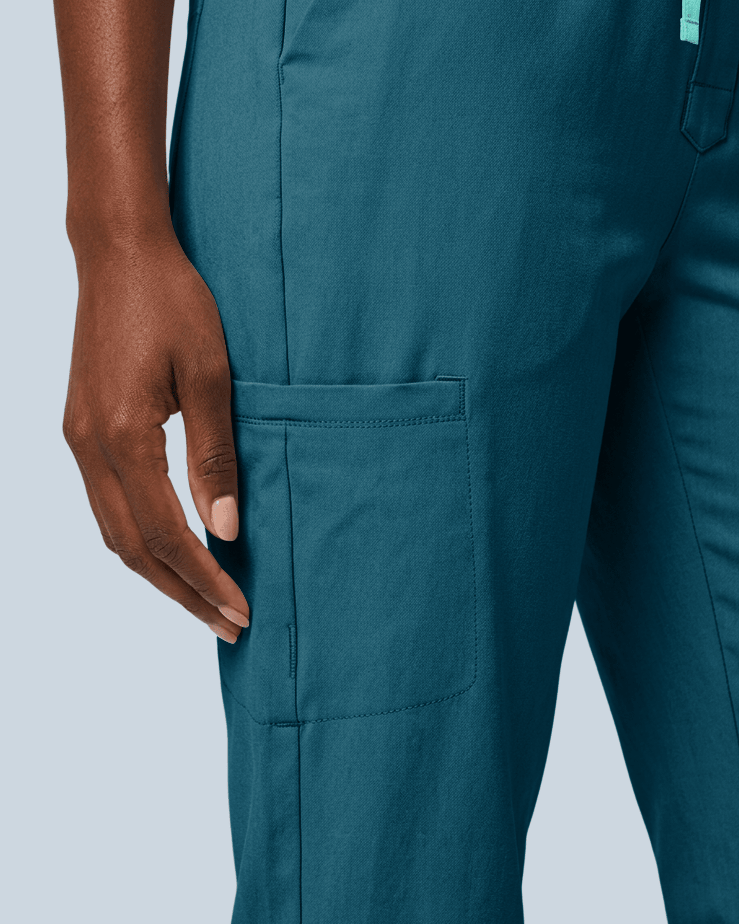 Women's Camp Collar Jumpsuit Caribbean Blue - Scrubloop