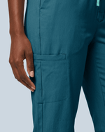 Women's Camp Collar Jumpsuit Caribbean Blue - Scrubloop