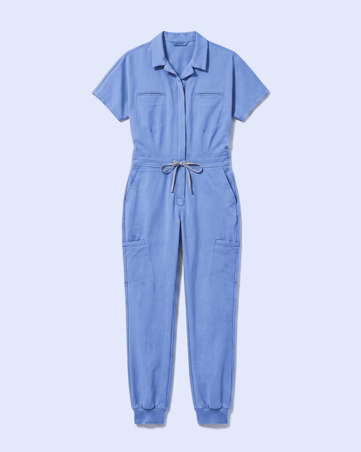 Women's Camp Collar Jumpsuit Ceil Blue