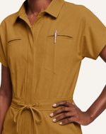 Women's Camp Collar Jumpsuit Cider - Scrubloop