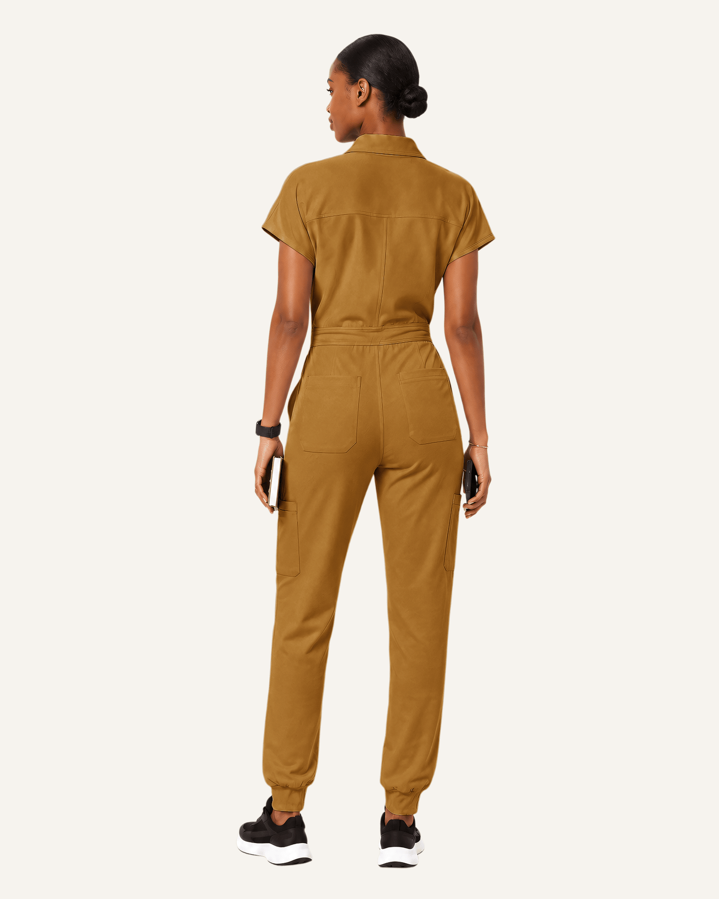 Women's Camp Collar Jumpsuit Cider - Scrubloop