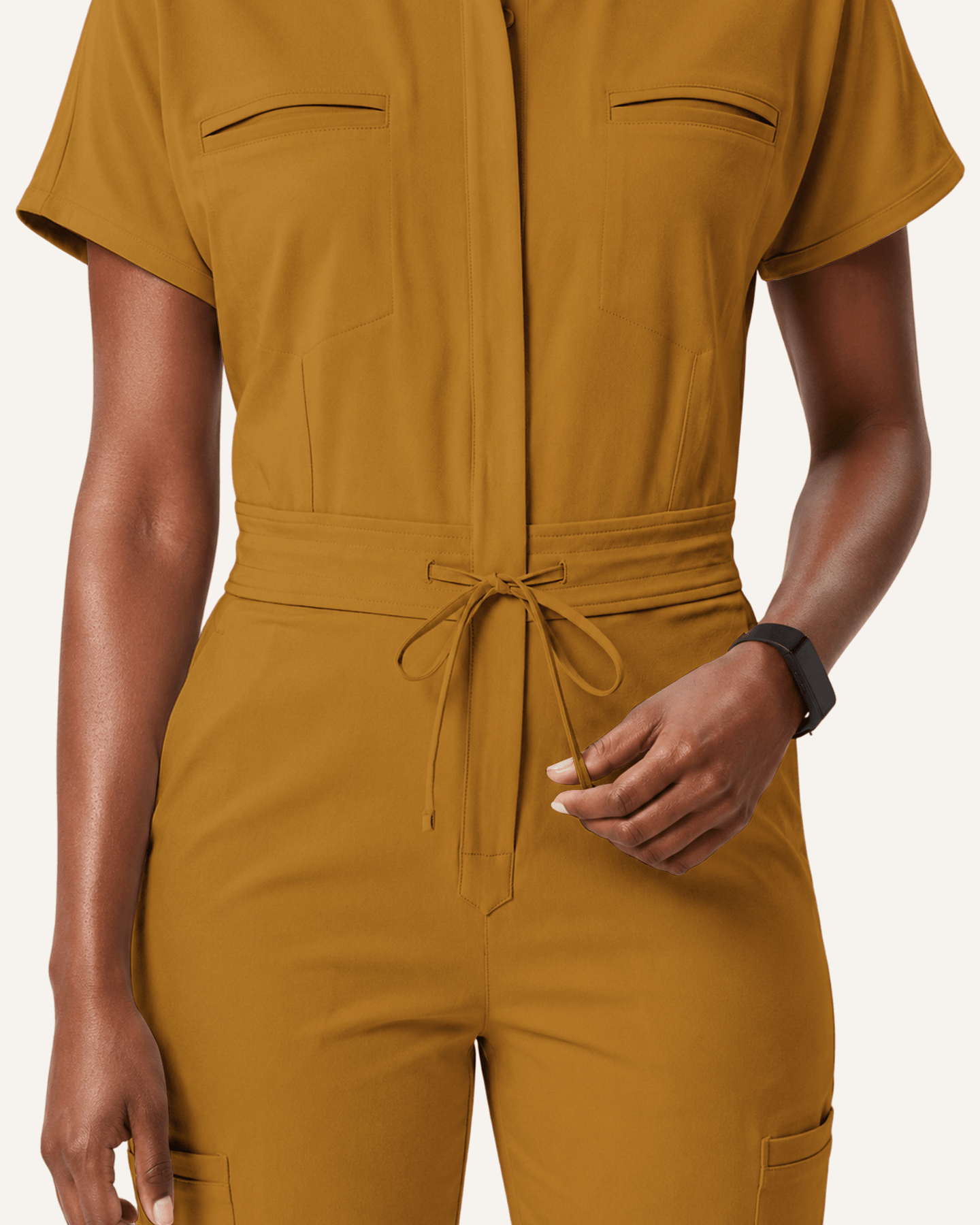 Women's Camp Collar Jumpsuit Cider - Scrubloop