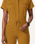 Women's Camp Collar Jumpsuit Cider - Scrubloop