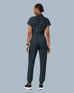 Women's Camp Collar Jumpsuit Dark Harbor - Scrubloop