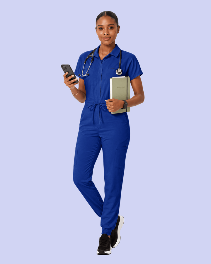 Women's Camp Collar Jumpsuit Galaxy Blue