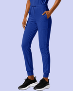 Women's Camp Collar Jumpsuit Galaxy Blue - Scrubloop