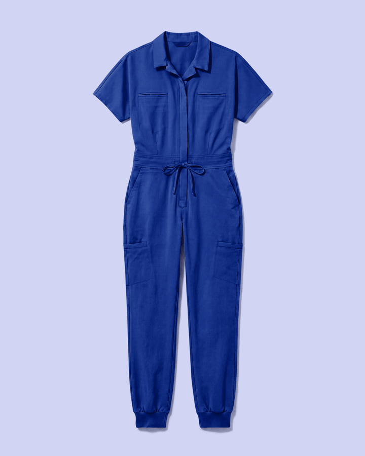 Women's Camp Collar Jumpsuit Galaxy Blue