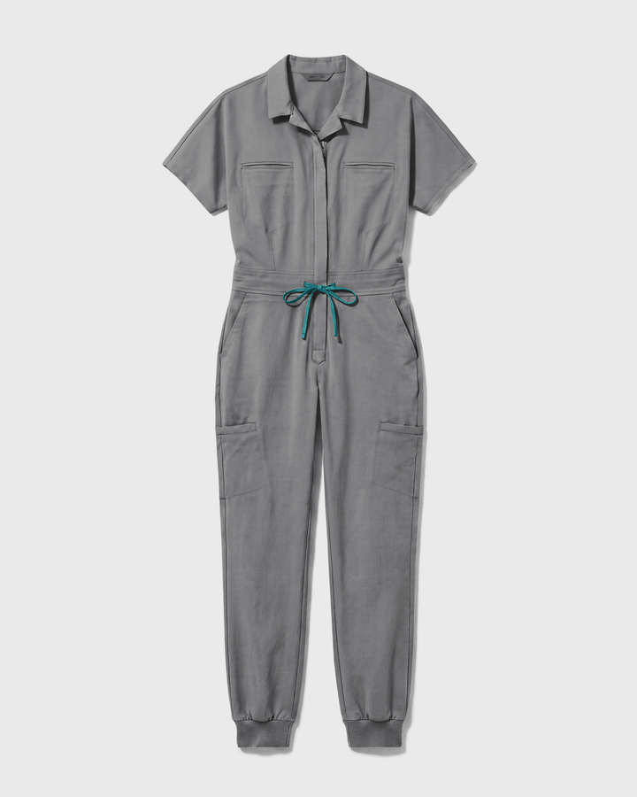 Women's Camp Collar Jumpsuit Heather Gray