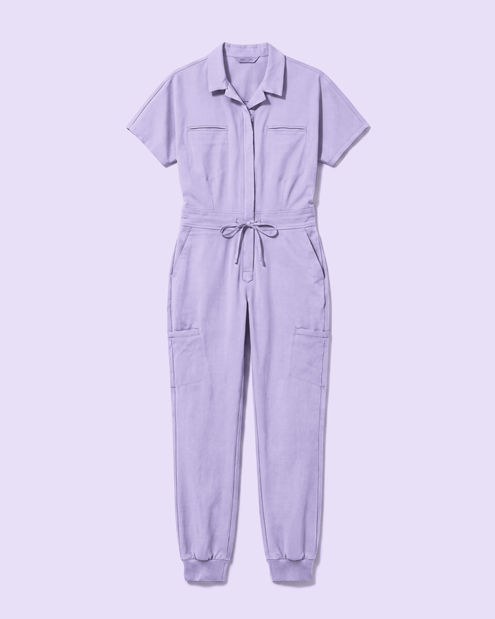 Women's Camp Collar Jumpsuit Lavender