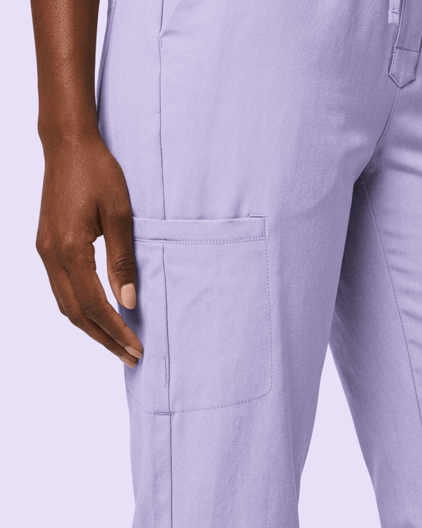 Women's Camp Collar Jumpsuit Lavender - Scrubloop