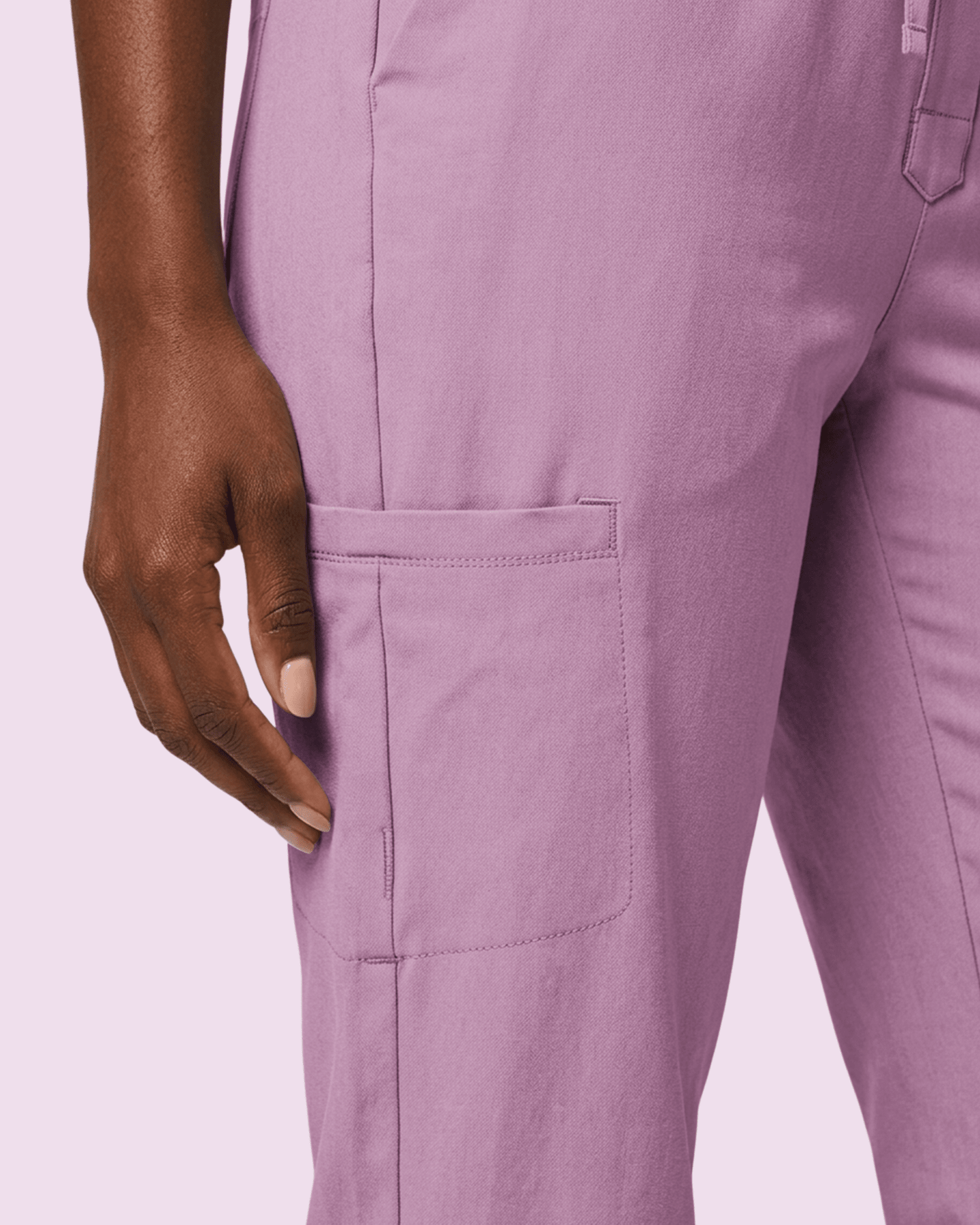 Women's Camp Collar Jumpsuit Lilac - Scrubloop