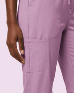 Women's Camp Collar Jumpsuit Lilac - Scrubloop