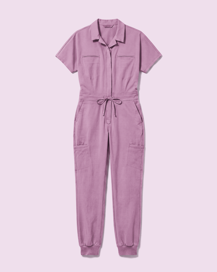Women's Camp Collar Jumpsuit Lilac