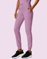 Women's Camp Collar Jumpsuit Lilac - Scrubloop
