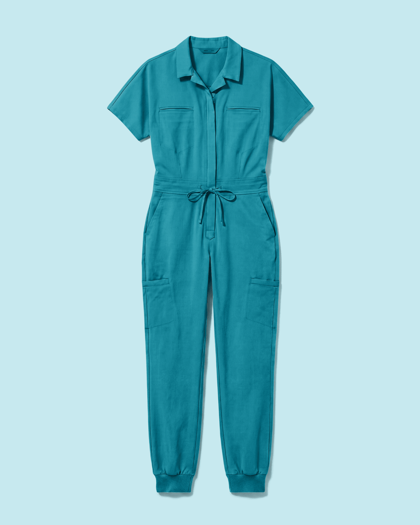 Women's Camp Collar Jumpsuit Marina - Scrubloop