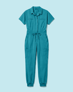 Women's Camp Collar Jumpsuit Marina - Scrubloop