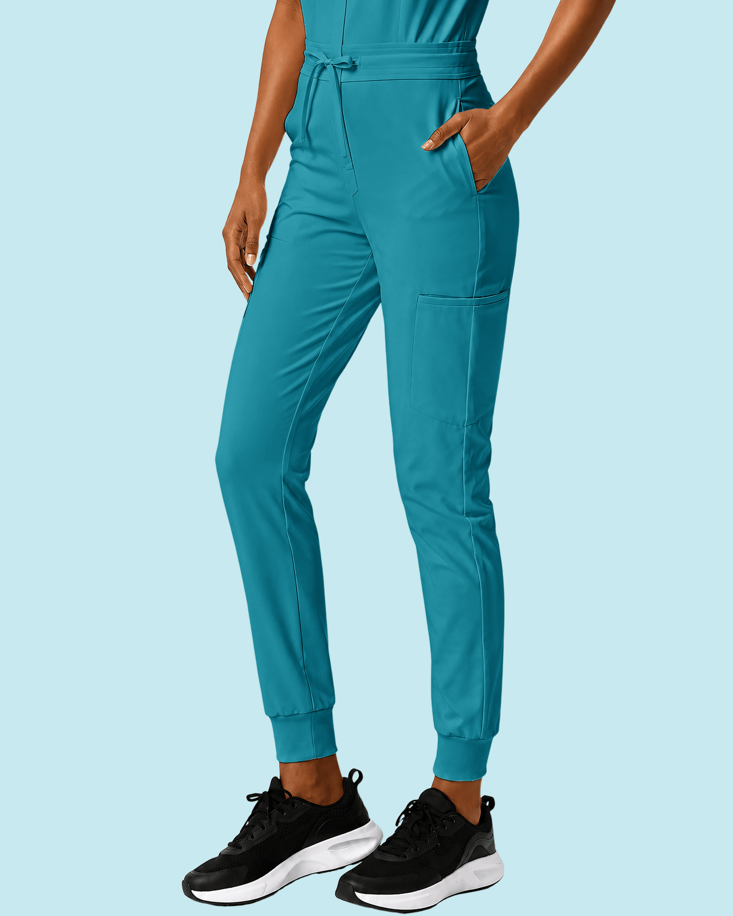Women's Camp Collar Jumpsuit Marina - Scrubloop