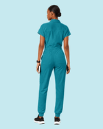 Women's Camp Collar Jumpsuit Marina - Scrubloop