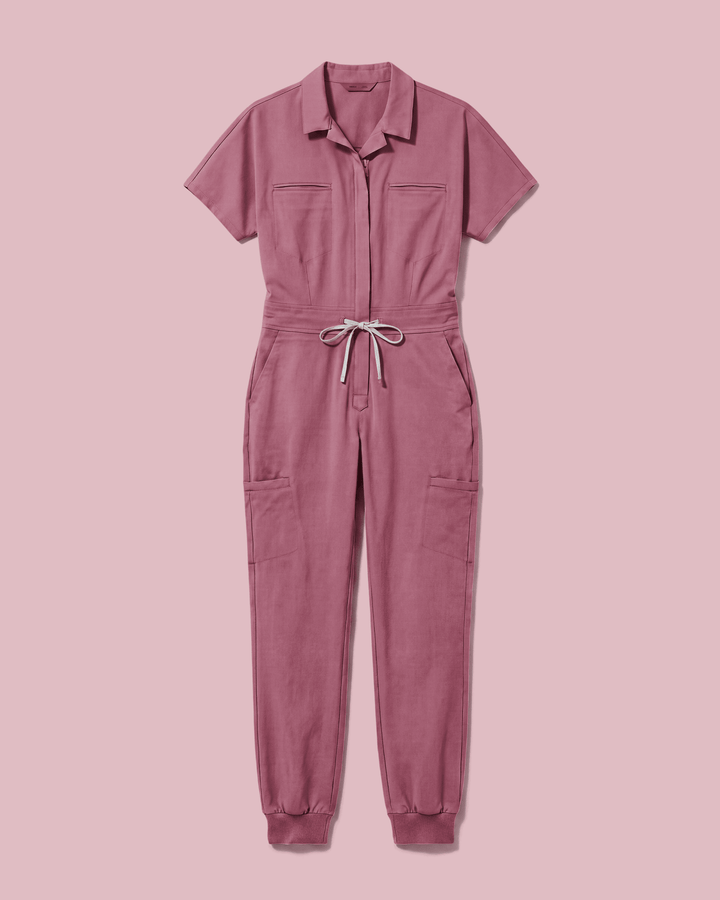 Women's Camp Collar Jumpsuit Mauve