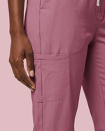 Women's Camp Collar Jumpsuit Mauve - Scrubloop