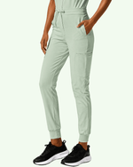 Women's Camp Collar Jumpsuit Mint - Scrubloop