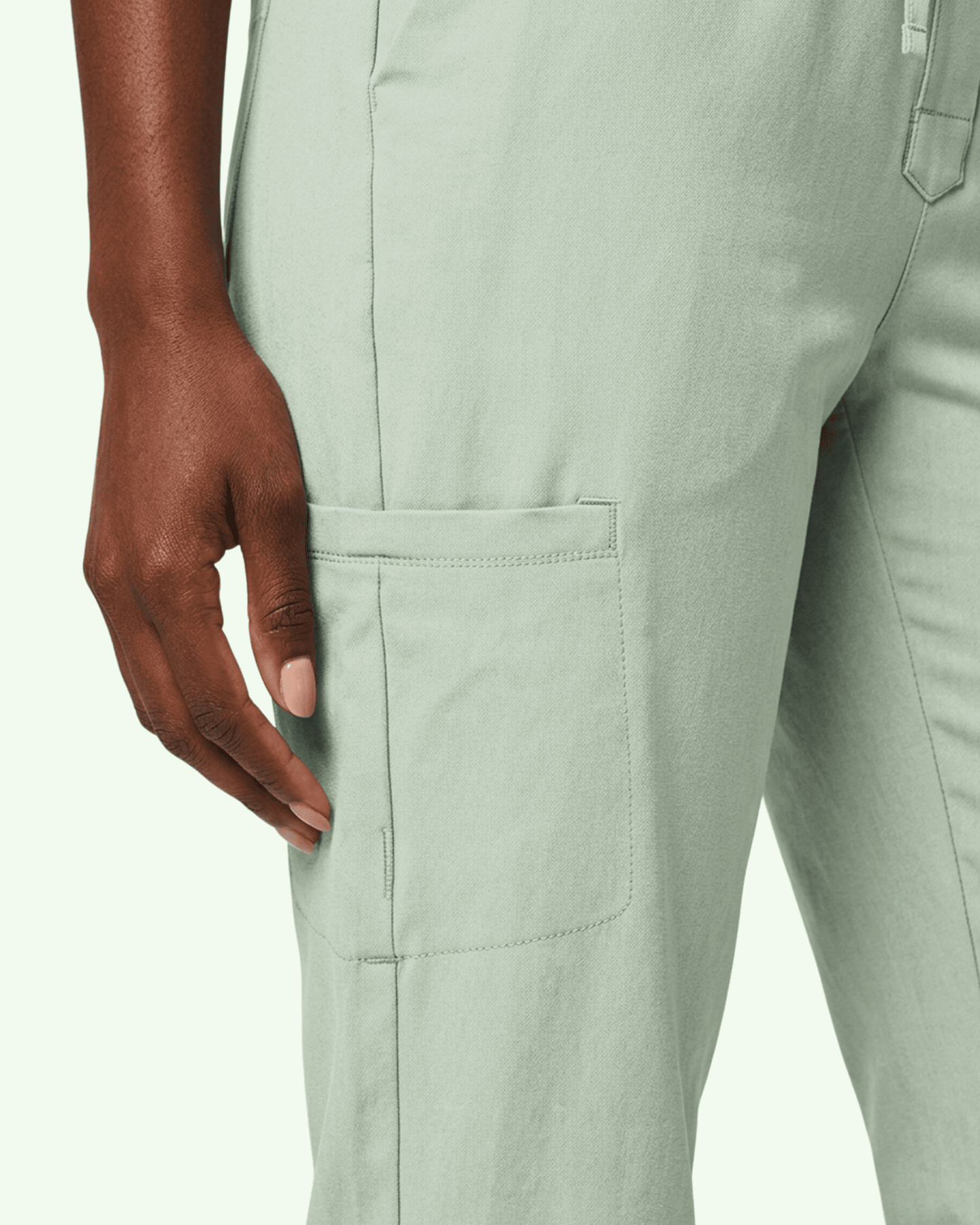 Women's Camp Collar Jumpsuit Mint - Scrubloop