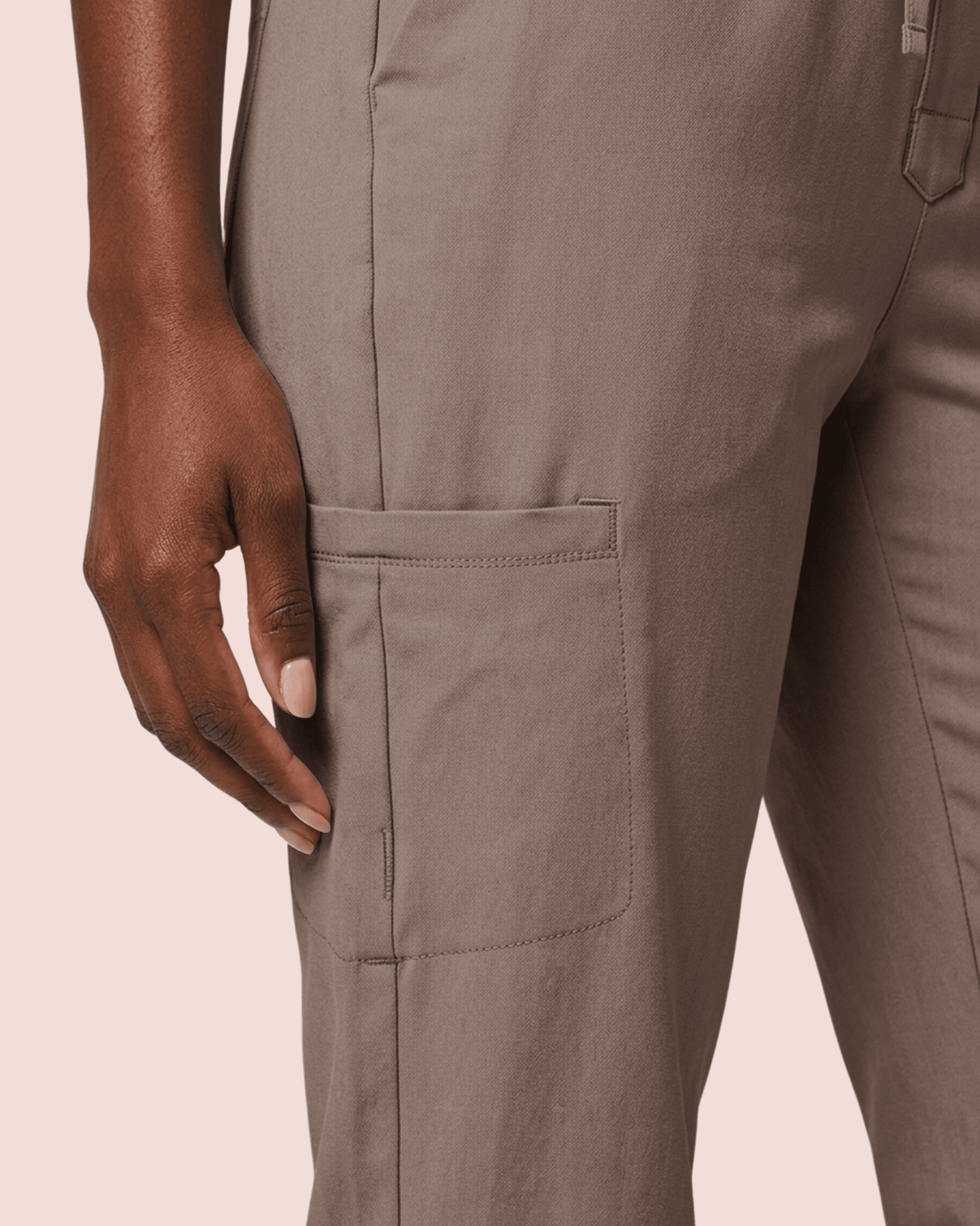 Women's Camp Collar Jumpsuit Mocha - Scrubloop