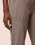 Women's Camp Collar Jumpsuit Mocha - Scrubloop