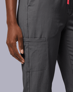 Women's Camp Collar Jumpsuit Pewter - Scrubloop