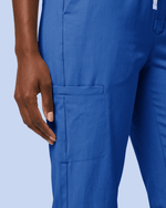 Women's Camp Collar Jumpsuit Royal Blue - Scrubloop