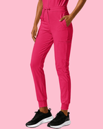 Women's Camp Collar Jumpsuit Sangria - Scrubloop