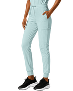 Women's Camp Collar Jumpsuit Sky Blue - Scrubloop