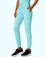 Women's Camp Collar Jumpsuit Surf - Scrubloop