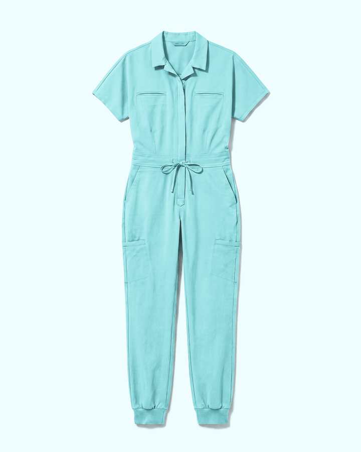 Women's Camp Collar Jumpsuit Surf