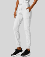 Women's Camp Collar Jumpsuit White - Scrubloop