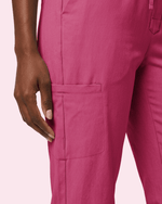 Women's Camp Collar Jumpsuit Wild Berry - Scrubloop