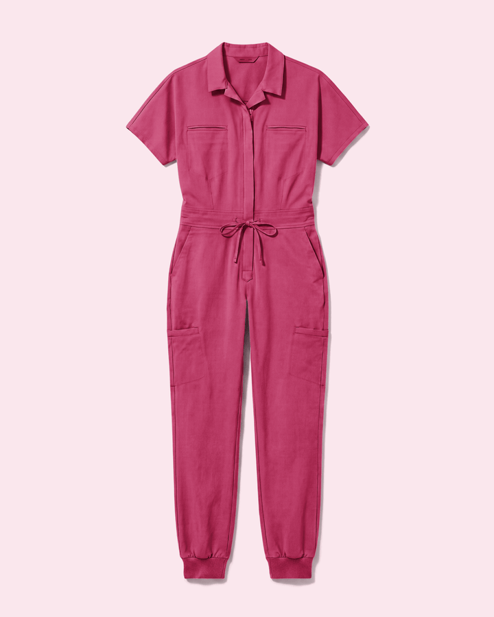 Women's Camp Collar Jumpsuit Wild Berry