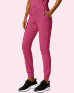 Women's Camp Collar Jumpsuit Wild Berry - Scrubloop