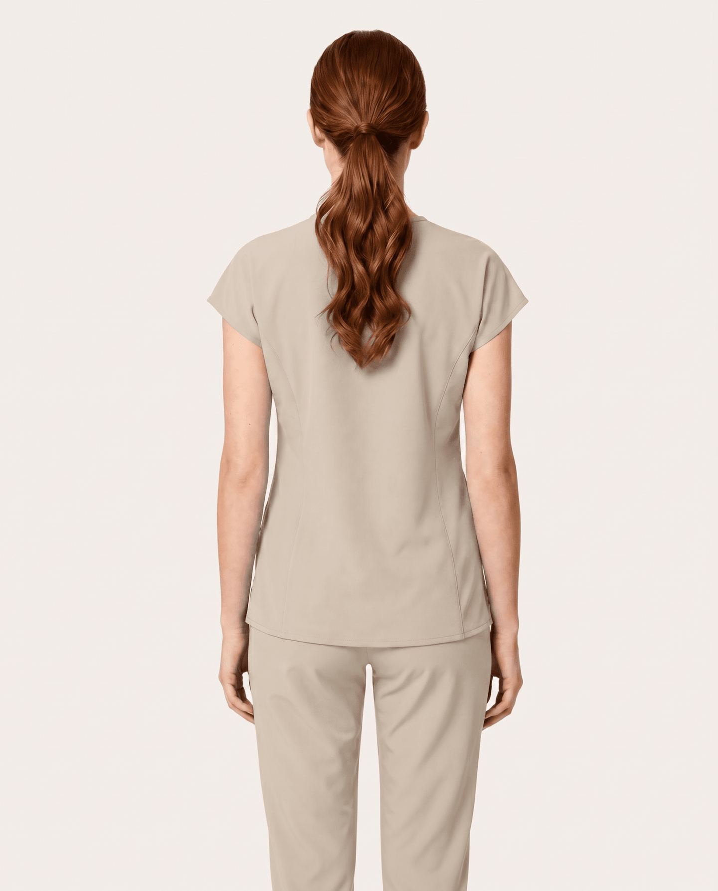 Women's Curved V-neck Top Birch - Scrubloop