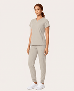 Women's Curved V-neck Top Birch - Scrubloop