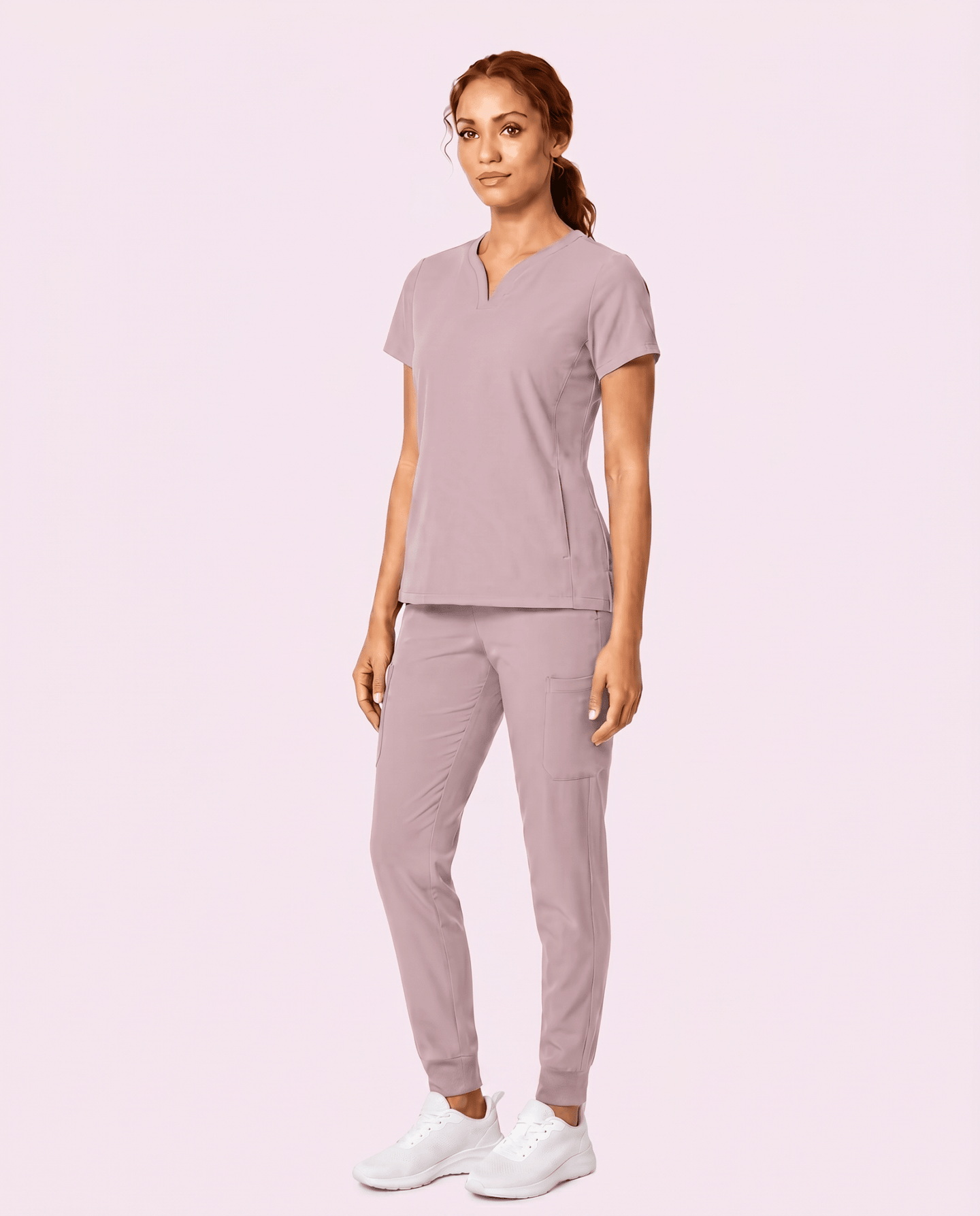 Women's Curved V-neck Top Blossom - Scrubloop