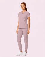 Women's Curved V-neck Top Blossom - Scrubloop